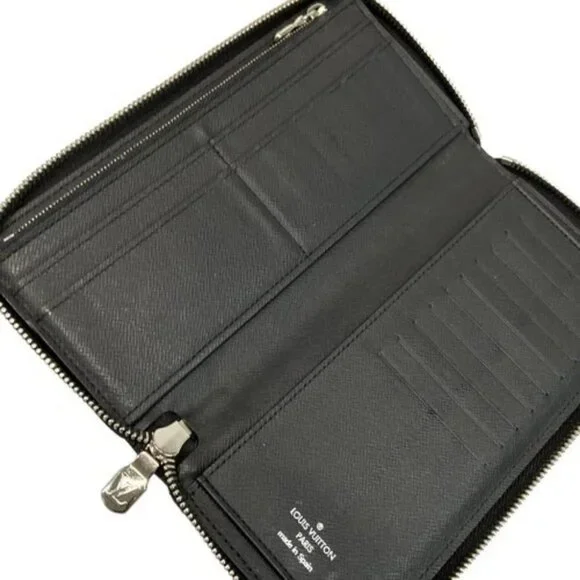 LOUIS VUITTON Zippy Wallet Vertical M30510 Rubber Marine Taiga CA4189 - Picture 3 of 7